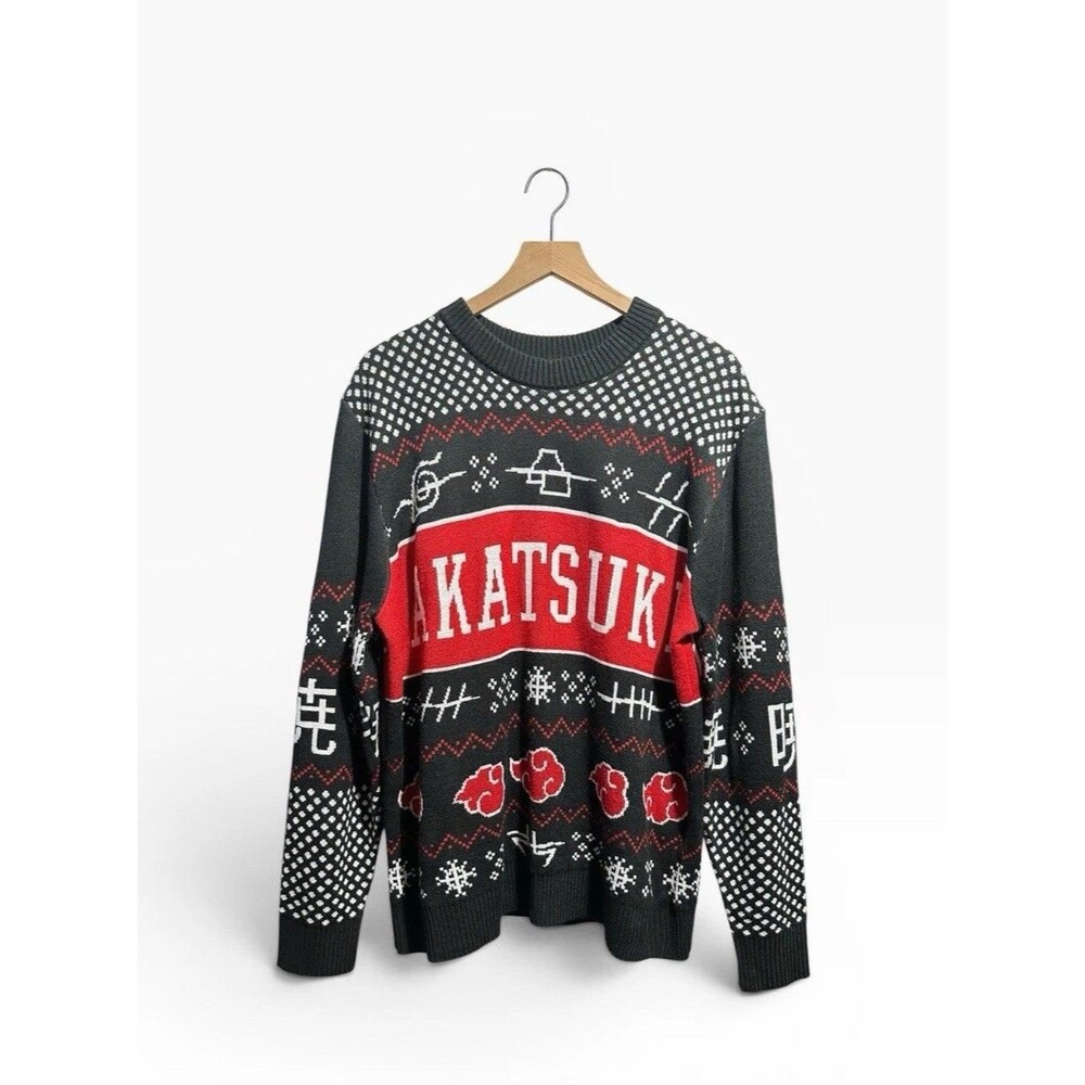 Naruto Shippuden Akatsuki Ugly Christmas Sweater XL Official Ripple Junction